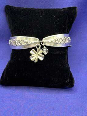 Primrose Silver-Tone Magnet Bracelet Four Leaf Clover Charm